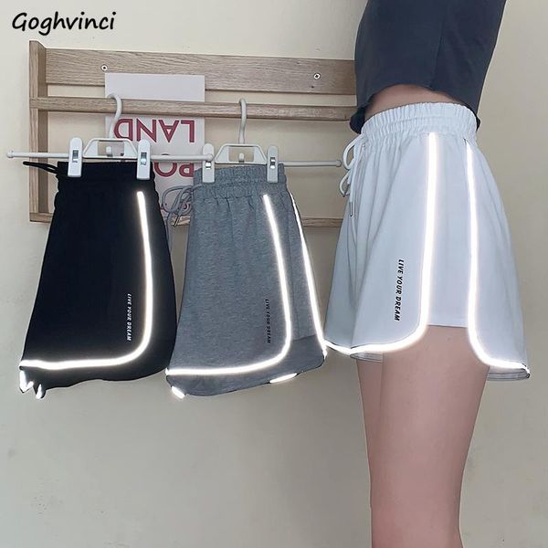 

shorts women leisure reflective girl ins summer loose cute fashion special chic student fit novelty all-match women's, White;black