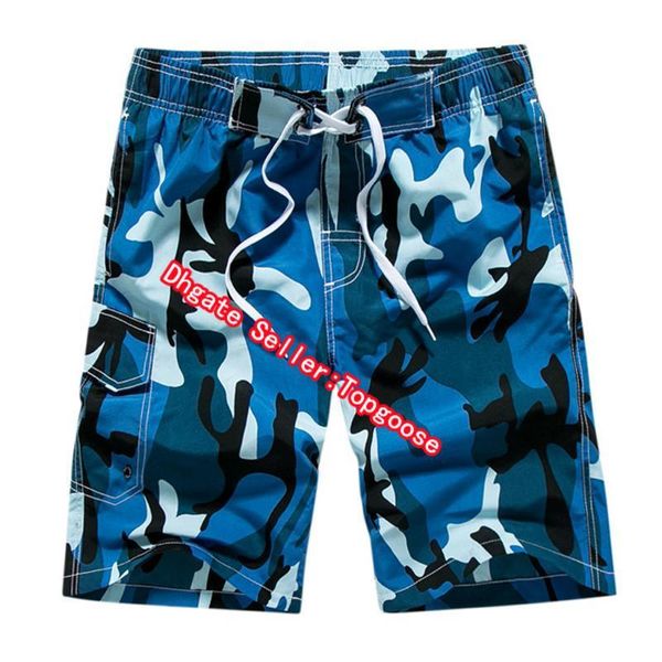 

mens camouflage quick drying boardshorts casual summer shorts knee length army camo print loose shorts large size, White;black