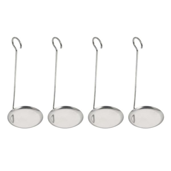 

spoons 4pcs stainless steel flat rustproof shrimp cake frying (silver)