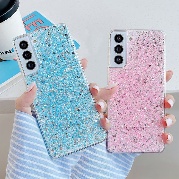 Bling Blitter Clear Clear Case для Samsung Galaxy S21 PLUS S20 FE A32 A52 A72 A51 A71 Примечание 20 10 мягкий бампер задняя крышка