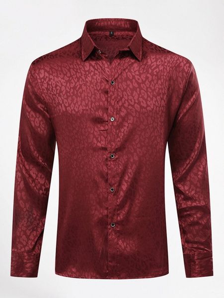 

cloudstyle men leopard jacquard shirt o32o#, White;black