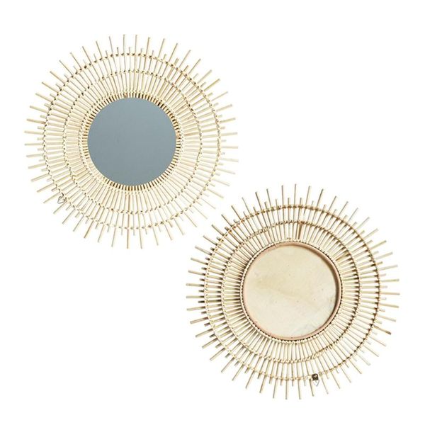 

mirrors rattan dressing mirror innovative art decoration round makeup po prop