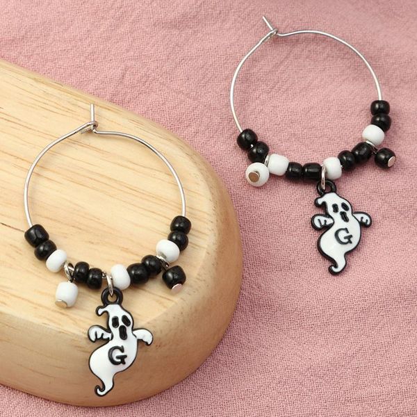 

hoop & huggie halloween creative earrings funny and fun rice bead multipattern resin for women ladies jewelry, Golden;silver