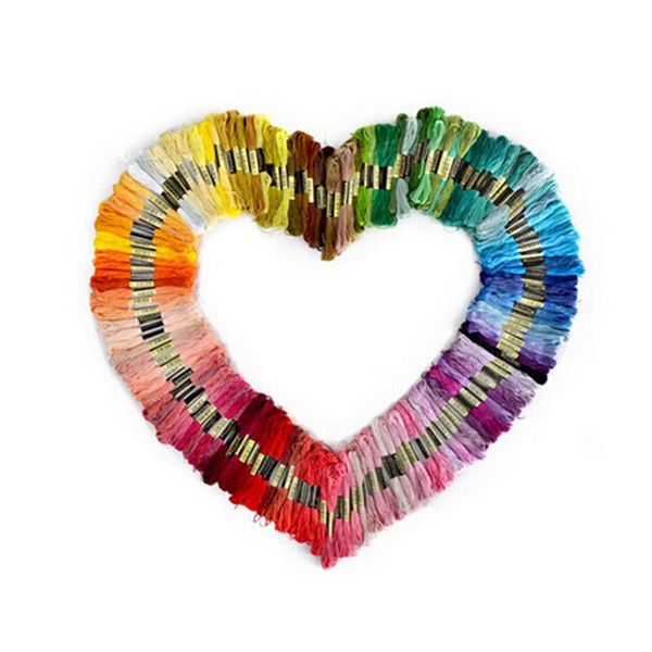 

yarn multicolor cross stitch threads embroidery thread floss skein kit diy sewing tool 50/100/150/200 random colors, Black;white