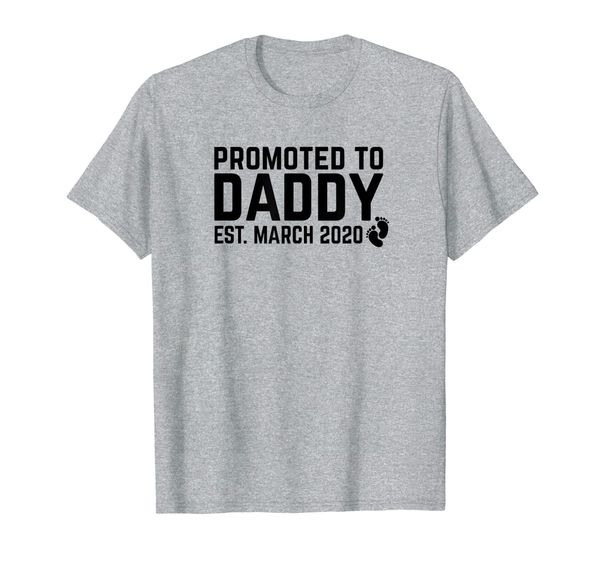 

mens preganancy announcement promoted to daddy march 2020 t-shirt, White;black