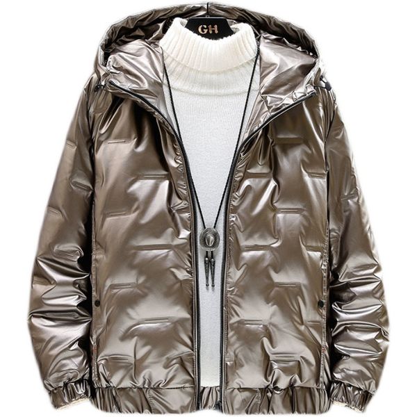 

2021 winter down jacket men thick warm ultralight white duck coat male hooded mens clothing casual outwear, Black