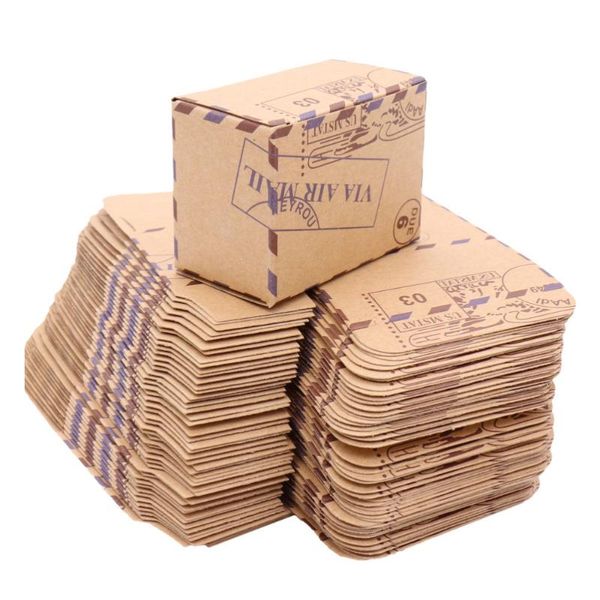 

gift wrap 100pcs kraft paper candy box wedding favors holder bags party birthday boxes with compass rope