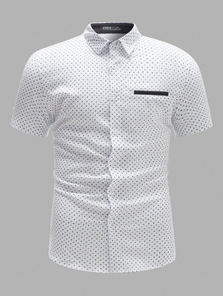 

men allover geo print shirt p4ou#, White;black