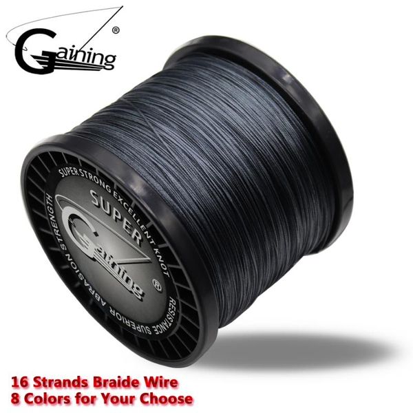 

gaining 16 strands 1500m braided fishing wire 60lb-310lb super strong multifilament pe fishing line for sturgeon