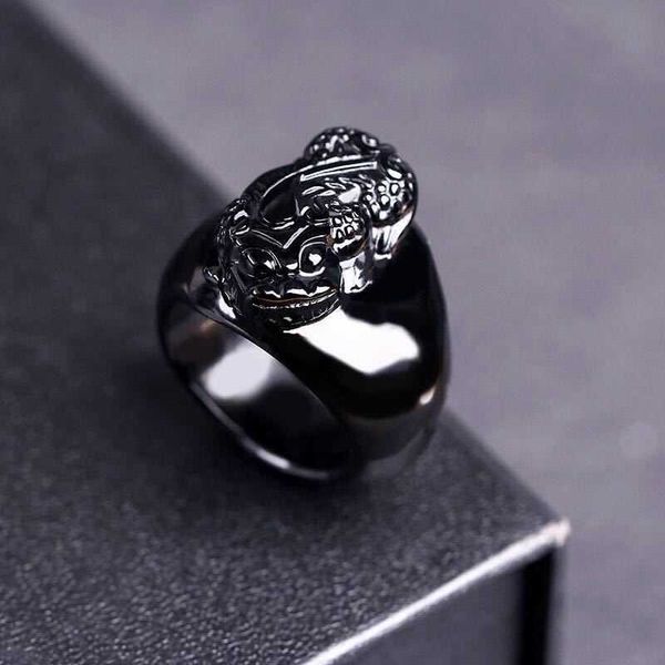 

selling natural obsidian fashion decoration gift men's ring, Silver