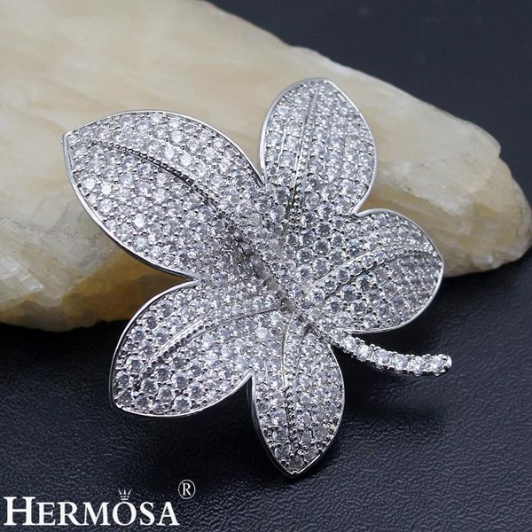 

pins, brooches hermosa amazing zircon design for women shiny party pins brooch wedding jewellery ladies gift, Gray