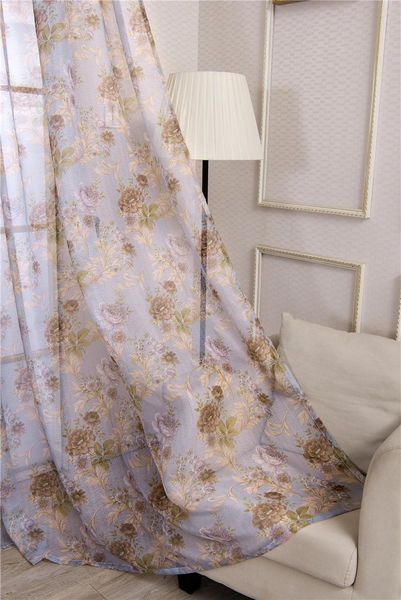 

simple shading black silk curtain cloth pastoral peony flower living room bedroom balcony shade curtain screen