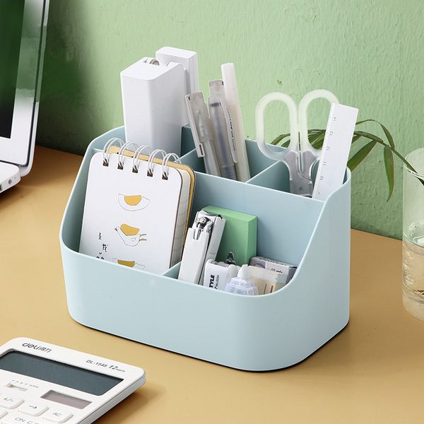 

multi-functional pen holder plastic make storage box case cosmetic load deskorganizer pencil stand paper