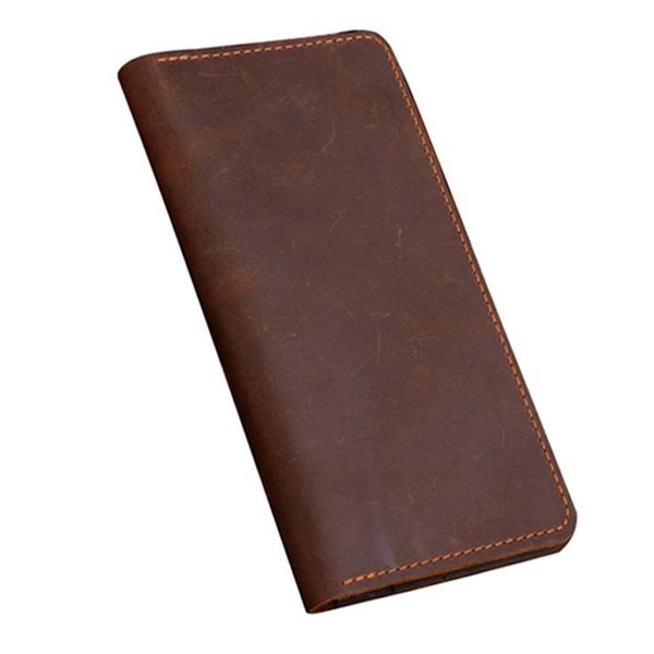 

wallets mens wallet leather genuine male portomon vintage handmade long thin slim purse card holder carteira, Red;black