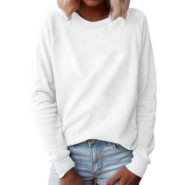 

ostrich fashion women casual o-neck solid long sleeve pullover plush sweatshirt spring autumn plus size 4xl, Black