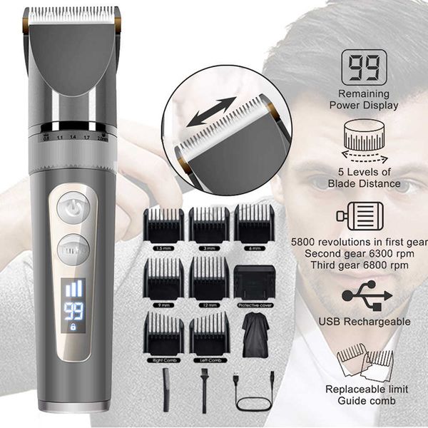 

hair clipper professional hair trimmer barber hair cutting machine electric shavers for men beard shaving razor beard trimmer p0817