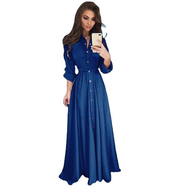 

casual dresses slim button bandage pleated long dress sleeve ol female party elegant autumn bodycon clothing, Black;gray