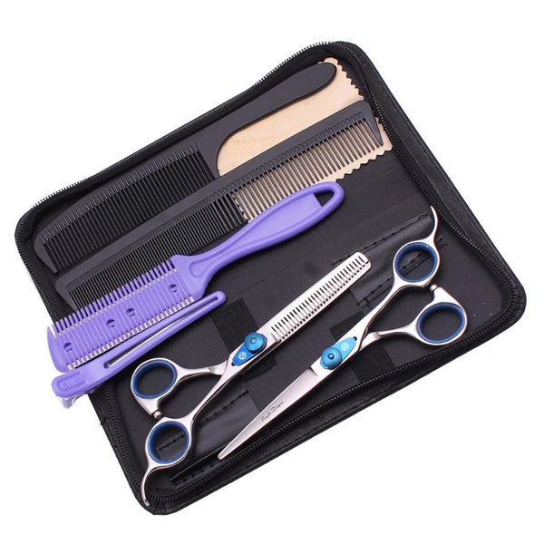 

hair scissors professional 6" haircut set stainless purple dragon hairdressing cutting salon kit 1026# tesoura barbeiro