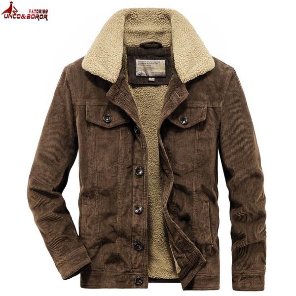 

men's down & parkas winter denim jacket men thick fleece streetwear motorcycle corduroy coats warm windbreaker overcoat jackets homme c, Black