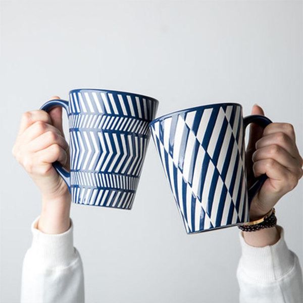 

mugs lingao creative embossed ceramic milk, coffee, cups, for lovers