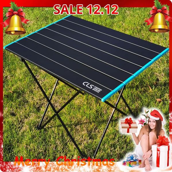 

outdoor folding table and chair portable aluminum alloy picnic beach barbecue camping table