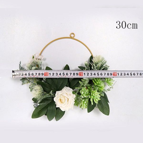 

artificial iron art handmade white rose succulent wall hanging, home decoration, pendant, front door hanging garland home decor