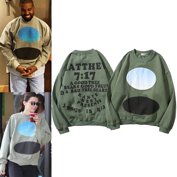 

2021 new kanye west jesus rei velo camisola kendell o pescoo solto casual hoodu coisas estranhas oversize streetwear casal hoodies ye4a, Black