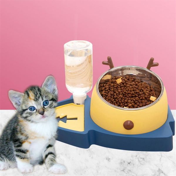 

cat bowls & feeders bowl pet automatic feeder cats food water dish puppy kitten drinking for small medium large dog product
