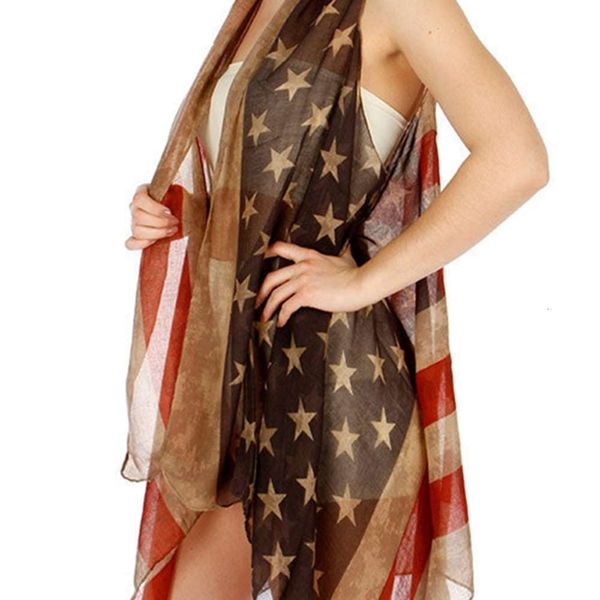 

american flag print sunscreen beach bikini versatile cape shawl, Blue;black