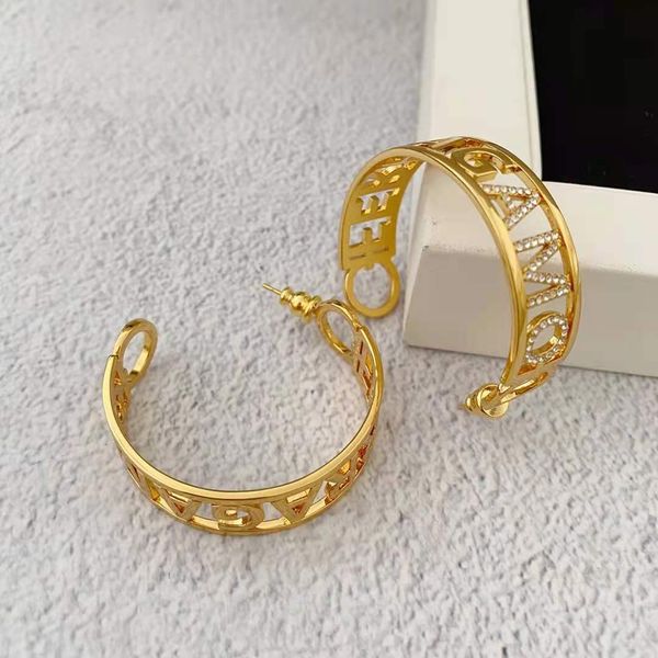 

new arrival crystal diamond letters designer earrings for fashion women party jewelry gift, Golden