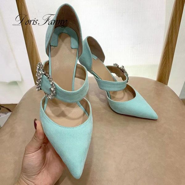 

dress shoes doris fanny high heels rhinestone wedding party woman pointed toe pumps women sky blue stiletto, Black
