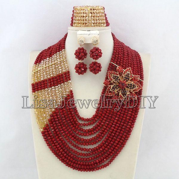 

earrings & necklace nigerian wedding african beads rushed classic women crystal jewelry sets arrived nigeria set africa hd4984, Silver