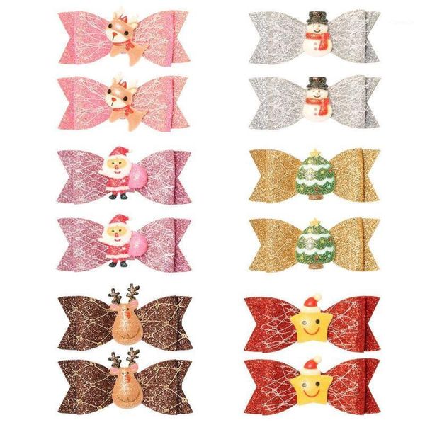 

hair accessories 24pc/lot christmas clips decoration hairpin xmas antlers deer clip for girls kids glitter bows barrettes, Slivery;white