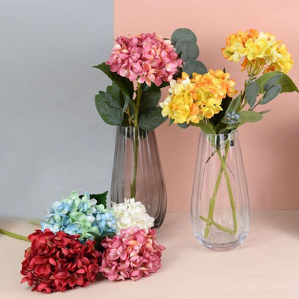 

decorative flowers & wreaths retro autumn hydrangea branch artificial wedding decoration silk plastic flower festival party home diy floral