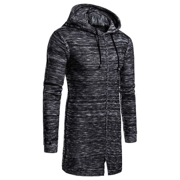 

2021autumn and winter 2020 new mid hooded long sleeve sweater men's fashion, White;black
