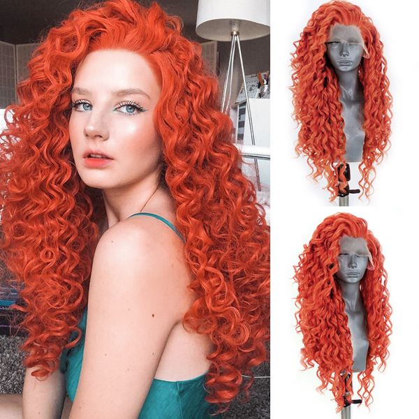 

costume accessories synthetic lace front wig for black women long curly hair style orange wigs high temperature fiber cosplay wig, Silver