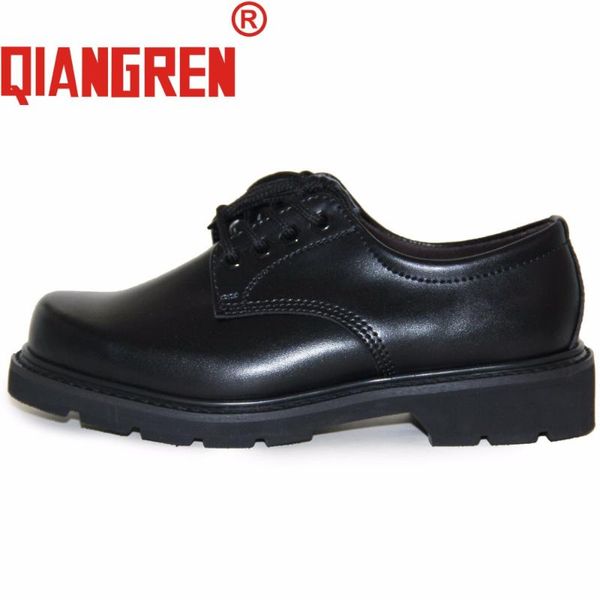

dress shoes qiangren military brand men's spring autumn genuine leather rubber boots male black safety work officer street cow