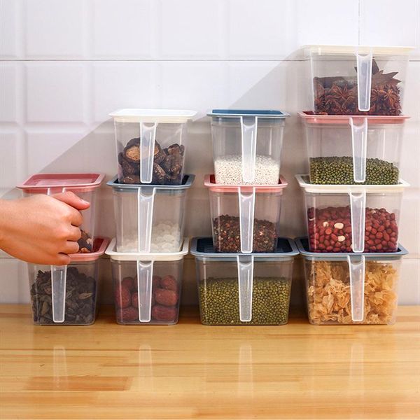 

storage bottles & jars 5pcs kitchen transparent box sealed jar grains beans organizer fruit containers refrigerator boxes