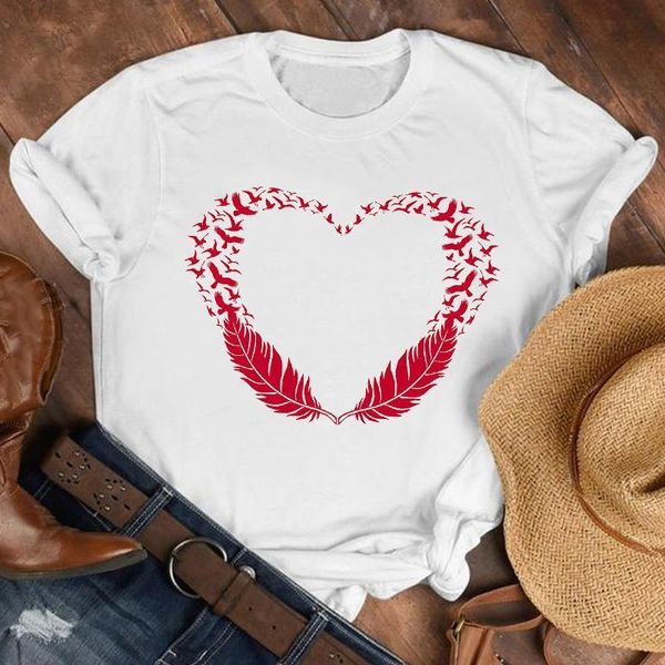 

women lady cartoon love bird cute sweet summer fall shirt clothes tshirt tee womens female print t graphic t-shirt, White