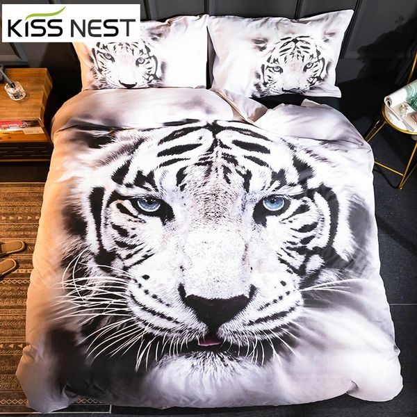 

autumn winter 3d tiger style bedding set duvet cover pillowcases 2/3 pieces