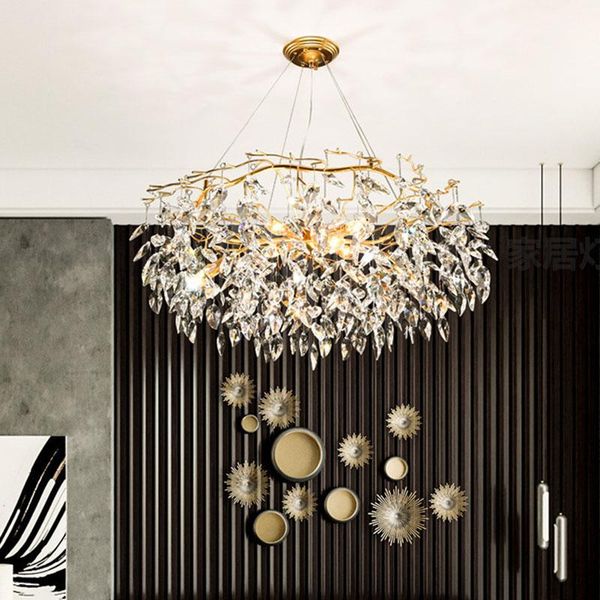 

chandeliers nordic luxury gold crystal chandelier lighting modern bedroom decoration ceiling loft hanging lamps for living room