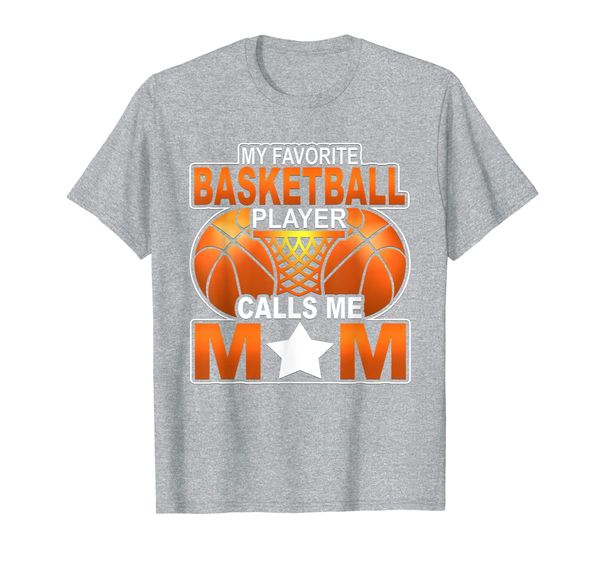 

my favorite basketball player calls me mom graphic t-shirt, White;black