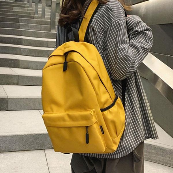 

backpack solid color women fashion couple schoolbag for teenage large capacity shoulder bag travel backbag