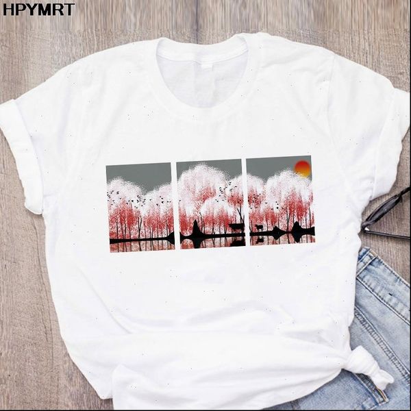 

aesthetics landscape tshirt women beautiful graphic t shirt harajuku fashion tshirt 2021 new summer tees female clothing, White