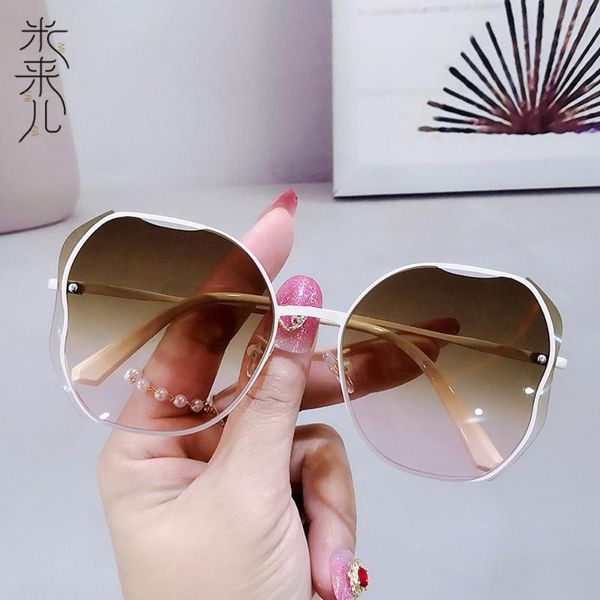 

sunglasses irregular oversized frame decorative glasses anti-uv goggles eyewear eyeglasses, White;black