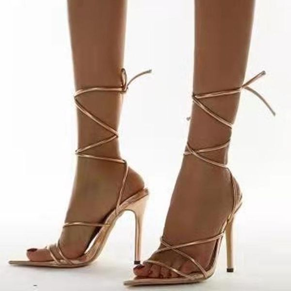 

fashion summer women high heel shoes pumps gold cross strap lace up sandals high heel gladiator, Black