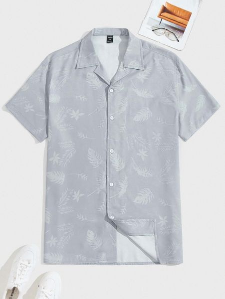 

men tropical print shirt p4sv#, White;black