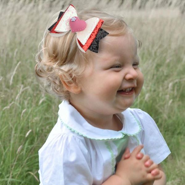 

hair accessories 2021 lovely heart glitters for girls clips christmas barrettes ornament headband baby kids hairpins, Slivery;white