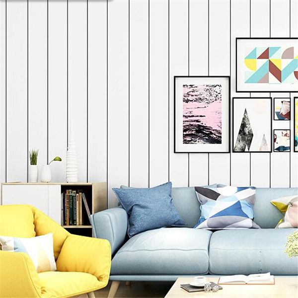 

wallpapers wellyu nordic style wallpaper white wood grain imitation black and vertical stripes living room bedroom
