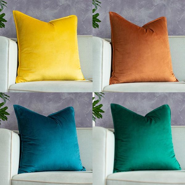 

cushion/decorative pillow nordic velvet sofa cushion luxury soft throw for bed 45*45 decorative dakimakuru living home